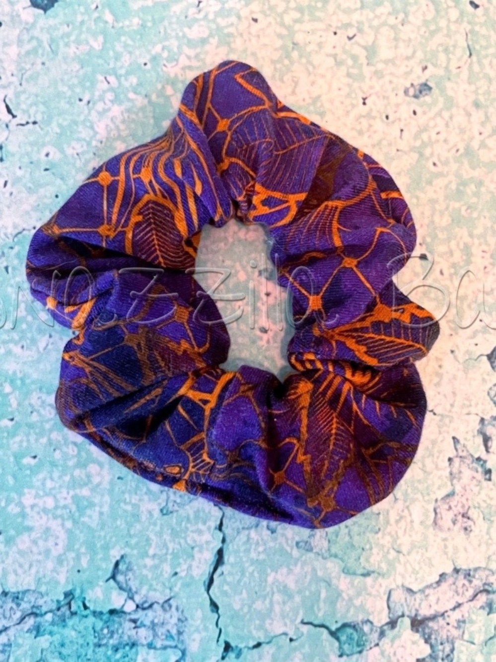 Purple and Orange Halloween Hair Scrunchie